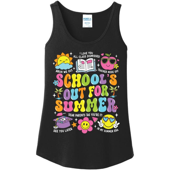 Schools Out For Summer Graduation Last Day Of School Teacher Ladies Essential Tank