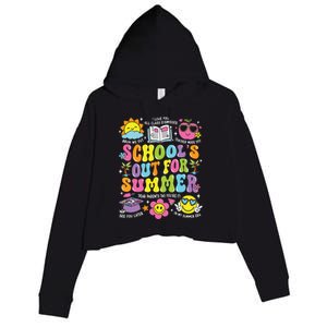 Schools Out For Summer Graduation Last Day Of School Teacher Crop Fleece Hoodie