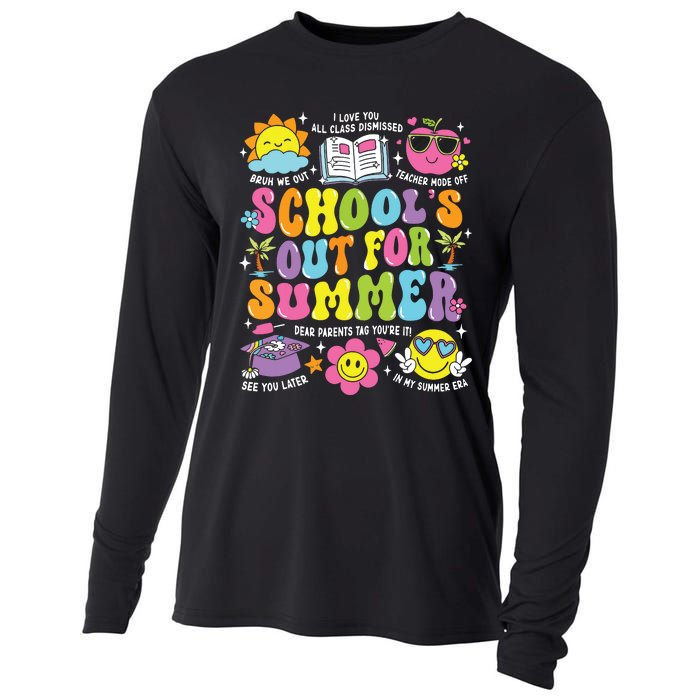 Schools Out For Summer Graduation Last Day Of School Teacher Cooling Performance Long Sleeve Crew