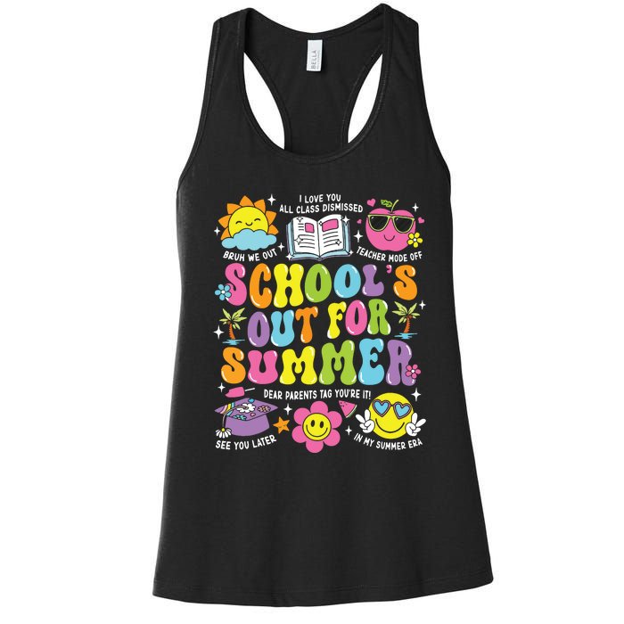 Schools Out For Summer Graduation Last Day Of School Teacher Women's Racerback Tank