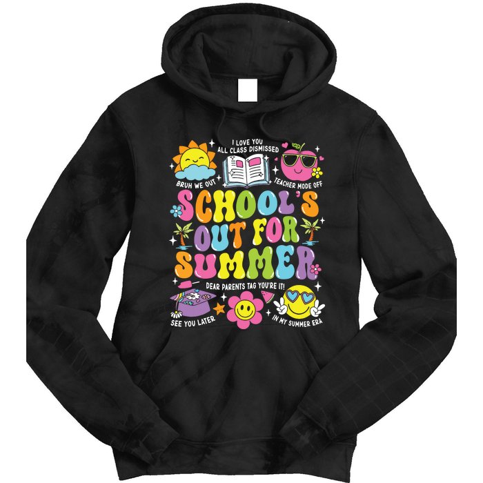 Schools Out For Summer Graduation Last Day Of School Teacher Tie Dye Hoodie