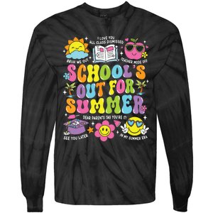 Schools Out For Summer Graduation Last Day Of School Teacher Tie-Dye Long Sleeve Shirt