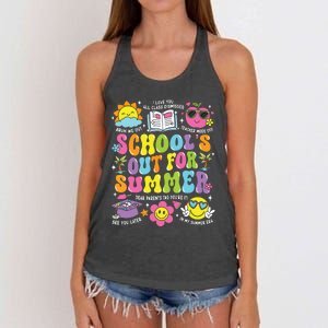 Schools Out For Summer Graduation Last Day Of School Teacher Women's Knotted Racerback Tank