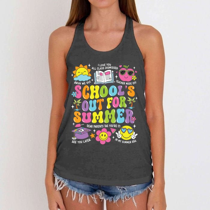 Schools Out For Summer Graduation Last Day Of School Teacher Women's Knotted Racerback Tank