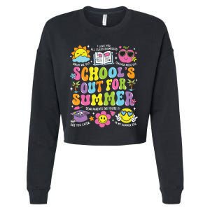 Schools Out For Summer Graduation Last Day Of School Teacher Cropped Pullover Crew