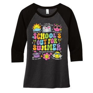 Schools Out For Summer Graduation Last Day Of School Teacher Women's Tri-Blend 3/4-Sleeve Raglan Shirt