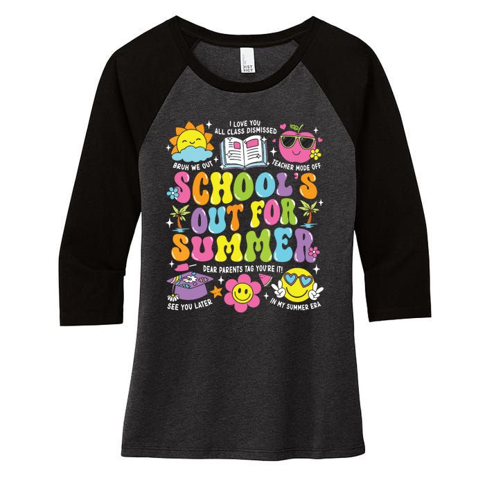 Schools Out For Summer Graduation Last Day Of School Teacher Women's Tri-Blend 3/4-Sleeve Raglan Shirt