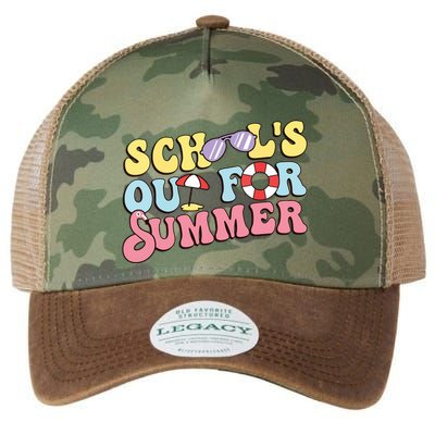 Schools Out For Summer Graduation Students Teacher Vacation. Legacy Tie Dye Trucker Hat