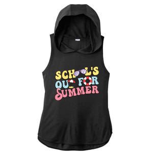 Schools Out For Summer Graduation Students Teacher Vacation. Ladies PosiCharge Tri-Blend Wicking Draft Hoodie Tank