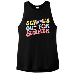 Schools Out For Summer Graduation Students Teacher Vacation. Ladies PosiCharge Tri-Blend Wicking Tank