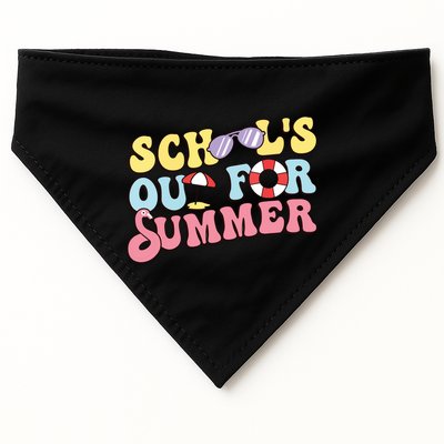Schools Out For Summer Graduation Students Teacher Vacation. USA-Made Doggie Bandana