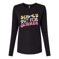 Schools Out For Summer Graduation Students Teacher Vacation. Womens Cotton Relaxed Long Sleeve T-Shirt