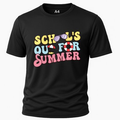 Schools Out For Summer Graduation Students Teacher Vacation. Performance Shirt