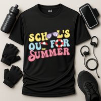 Schools Out For Summer Graduation Students Teacher Vacation. Cooling Performance Crew T-Shirt