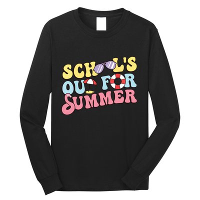 Schools Out For Summer Graduation Students Teacher Vacation. Long Sleeve Shirt