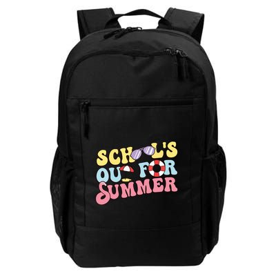 Schools Out For Summer Graduation Students Teacher Vacation. Backpack