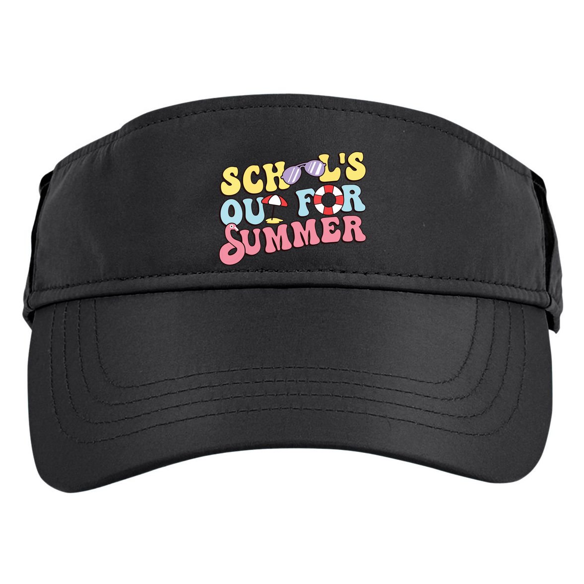 Schools Out For Summer Graduation Students Teacher Vacation. Adult Drive Performance Visor