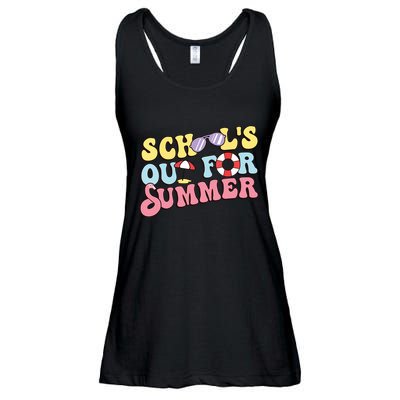 Schools Out For Summer Graduation Students Teacher Vacation. Ladies Essential Flowy Tank