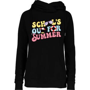 Schools Out For Summer Graduation Students Teacher Vacation. Womens Funnel Neck Pullover Hood