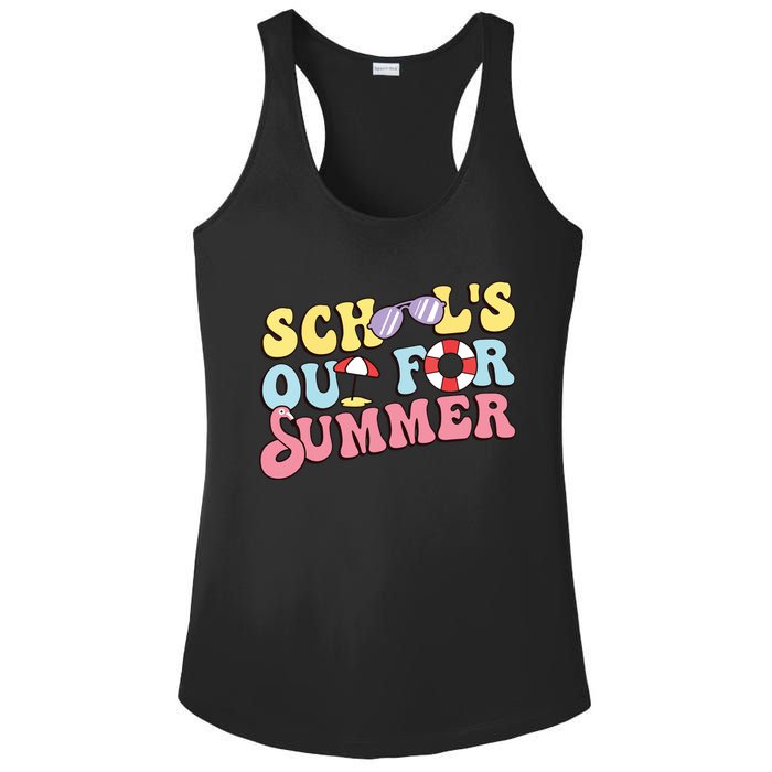 Schools Out For Summer Graduation Students Teacher Vacation. Ladies PosiCharge Competitor Racerback Tank