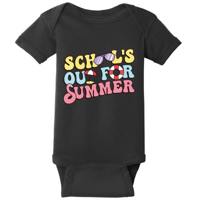 Schools Out For Summer Graduation Students Teacher Vacation. Baby Bodysuit