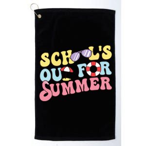 Schools Out For Summer Graduation Students Teacher Vacation. Platinum Collection Golf Towel