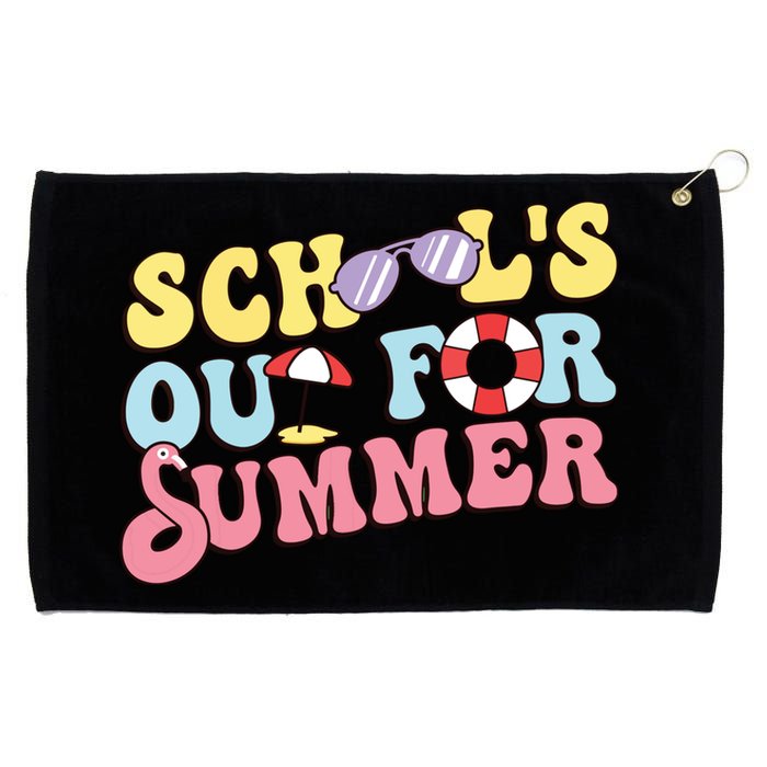 Schools Out For Summer Graduation Students Teacher Vacation. Grommeted Golf Towel