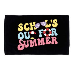 Schools Out For Summer Graduation Students Teacher Vacation. Microfiber Hand Towel