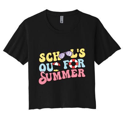 Schools Out For Summer Graduation Students Teacher Vacation. Crop Top