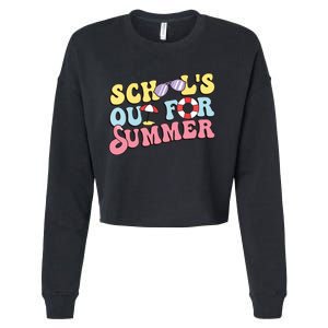 Schools Out For Summer Graduation Students Teacher Vacation. Cropped Pullover Crew