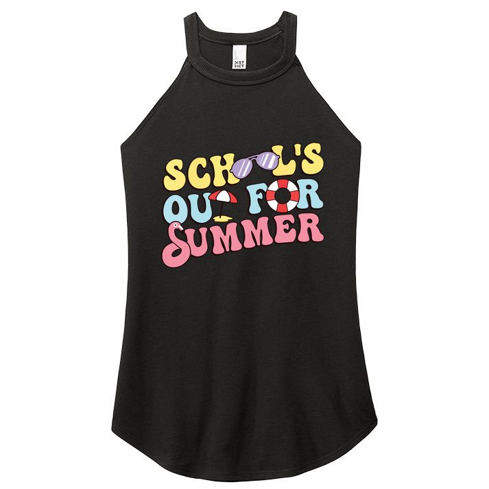 Schools Out For Summer Graduation Students Teacher Vacation. Women's Perfect Tri Rocker Tank