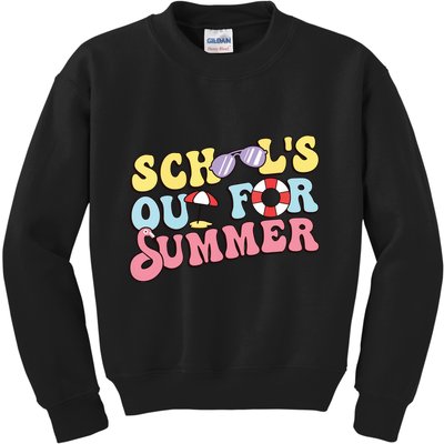 Schools Out For Summer Graduation Students Teacher Vacation. Kids Sweatshirt