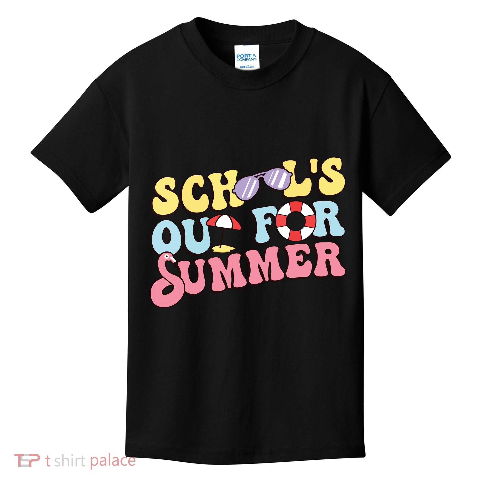 Schools Out For Summer Graduation Students Teacher Vacation. Kids T-Shirt