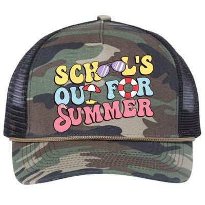 Schools Out For Summer Graduation Students Teacher Vacation. Retro Rope Trucker Hat Cap