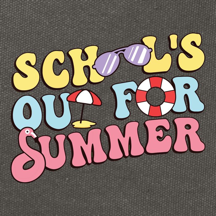Schools Out For Summer Graduation Students Teacher Vacation. Cotton Canvas Backpack