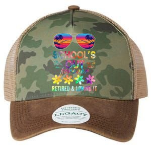 Schools Out Forever Retired Loving It Summer Teacher Tie Dye Legacy Tie Dye Trucker Hat