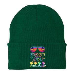 Schools Out Forever Retired Loving It Summer Teacher Tie Dye Knit Cap Winter Beanie