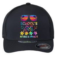 Schools Out Forever Retired Loving It Summer Teacher Tie Dye Flexfit Unipanel Trucker Cap