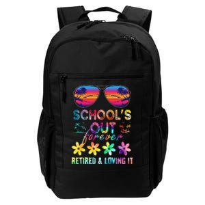 Schools Out Forever Retired Loving It Summer Teacher Tie Dye Daily Commute Backpack