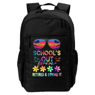 Schools Out Forever Retired Loving It Summer Teacher Tie Dye Backpack