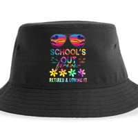 Schools Out Forever Retired Loving It Summer Teacher Tie Dye Sustainable Bucket Hat