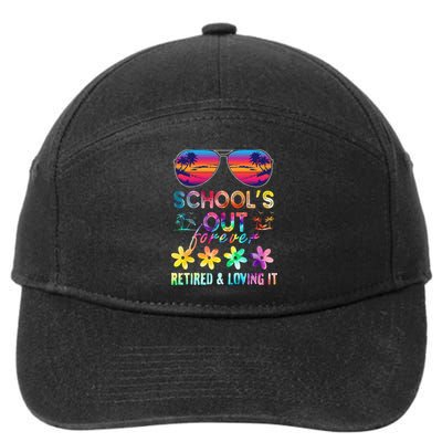 Schools Out Forever Retired Loving It Summer Teacher Tie Dye 7-Panel Snapback Hat