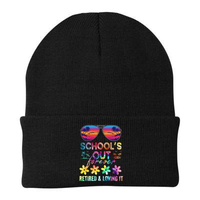 Schools Out Forever Retired Loving It Summer Teacher Tie Dye Beanie