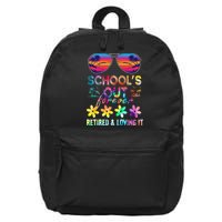 Schools Out Forever Retired Loving It Summer Teacher Tie Dye 16 in Basic Backpack