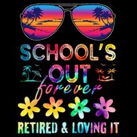 Schools Out Forever Retired Loving It Summer Teacher Tie Dye 16 in Basic Backpack