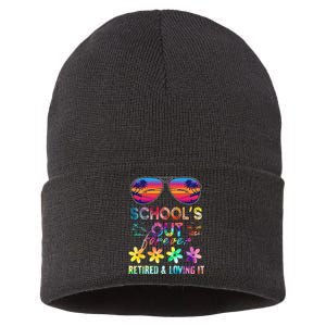 Schools Out Forever Retired Loving It Summer Teacher Tie Dye Sustainable Knit Beanie