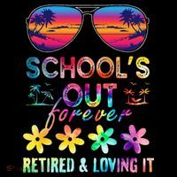 Schools Out Forever Retired Loving It Summer Teacher Tie Dye Short Acrylic Beanie