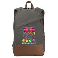 Schools Out Forever Retired Loving It Summer Teacher Tie Dye Cotton Canvas Backpack
