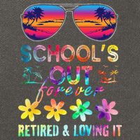 Schools Out Forever Retired Loving It Summer Teacher Tie Dye Cotton Canvas Backpack