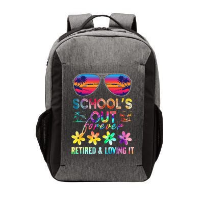 Schools Out Forever Retired Loving It Summer Teacher Tie Dye Vector Backpack